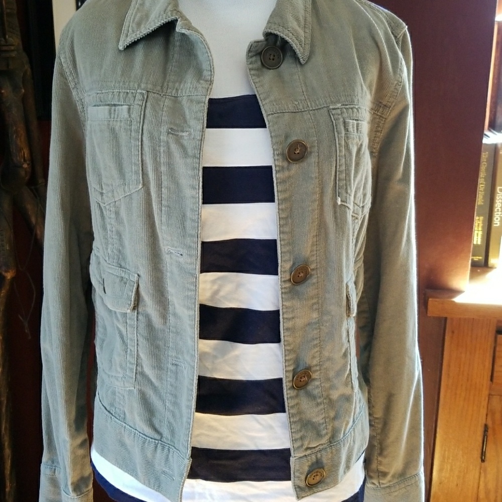 SOLD - Caribbean Joe army green corduroy jacket